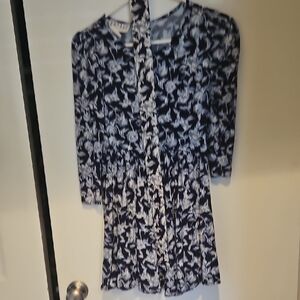 Floral Black and White Juniors Dress